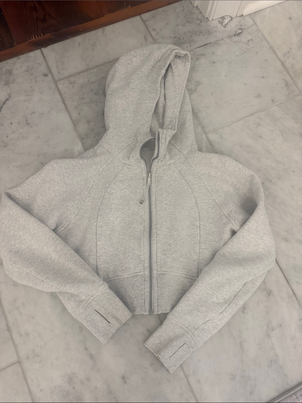 lululemon athletica Light Gray Cropped Zip Hoodie